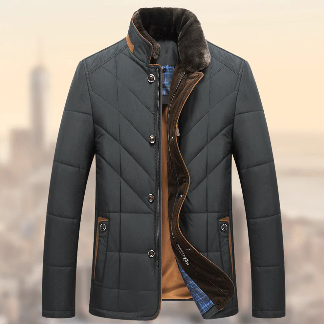 Doudoune pour homme hiver chaude légère en tissu déperlant avec doublure matelassée Félix