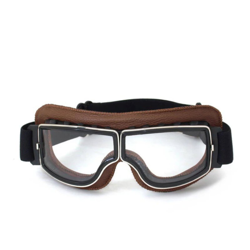 Matteo – Lunettes moto vintage en cuir homme