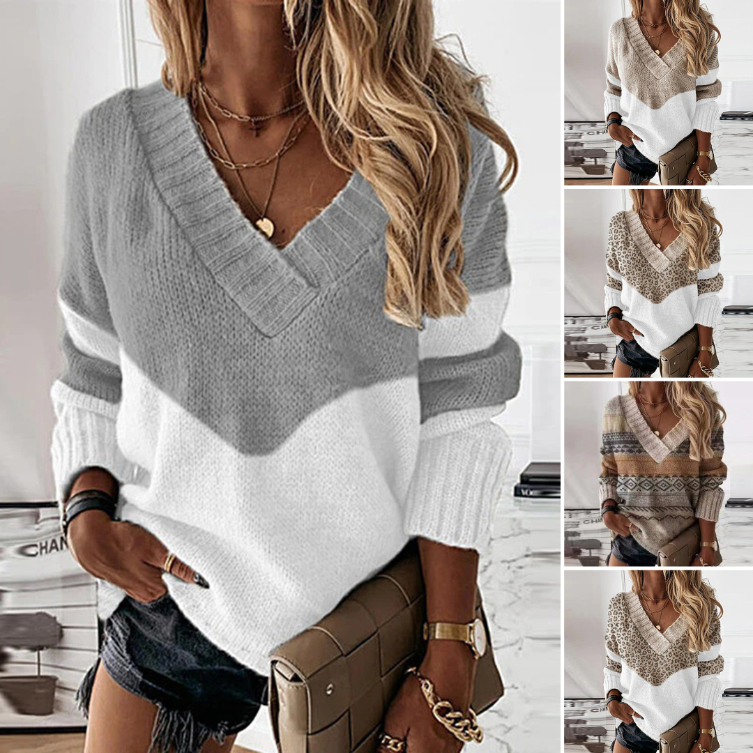 Pull pour femme automne doux côtelé en maille avec coupe décontractée Clémence