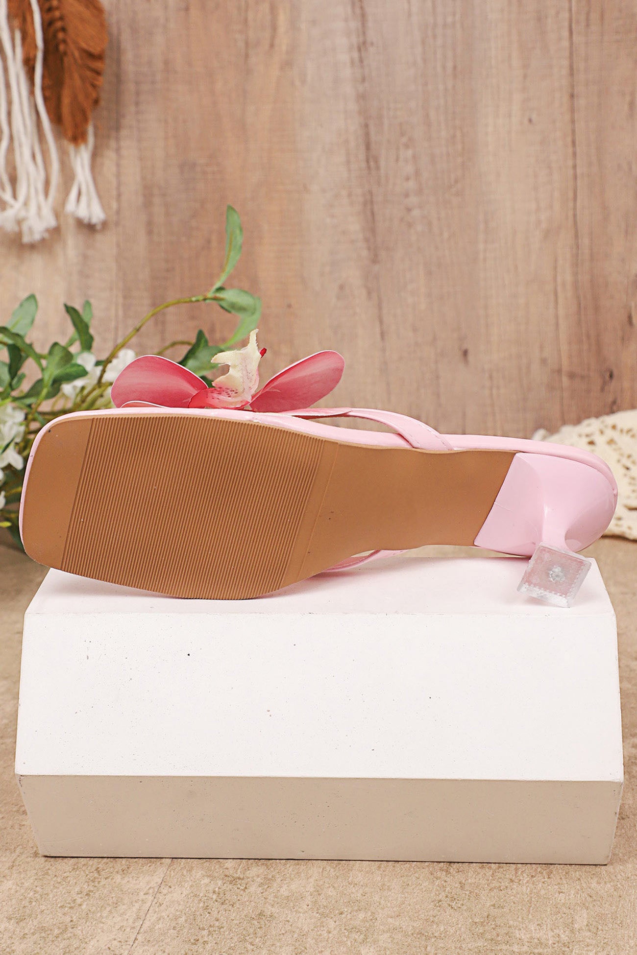 Flora – Mules à Talons avec Fleurs 3D