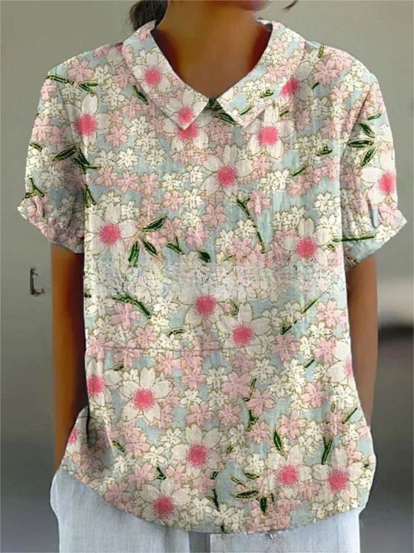 Émilie – Blouse vintage à imprimé floral femme