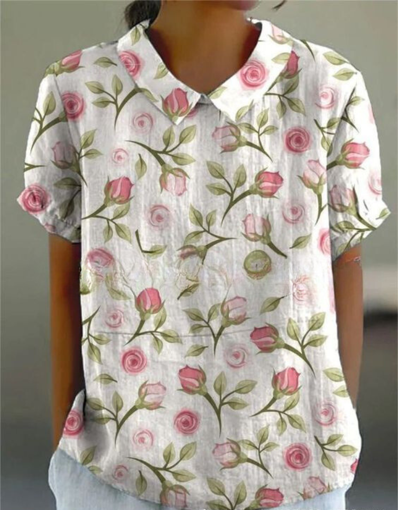 Émilie – Blouse vintage à imprimé floral femme