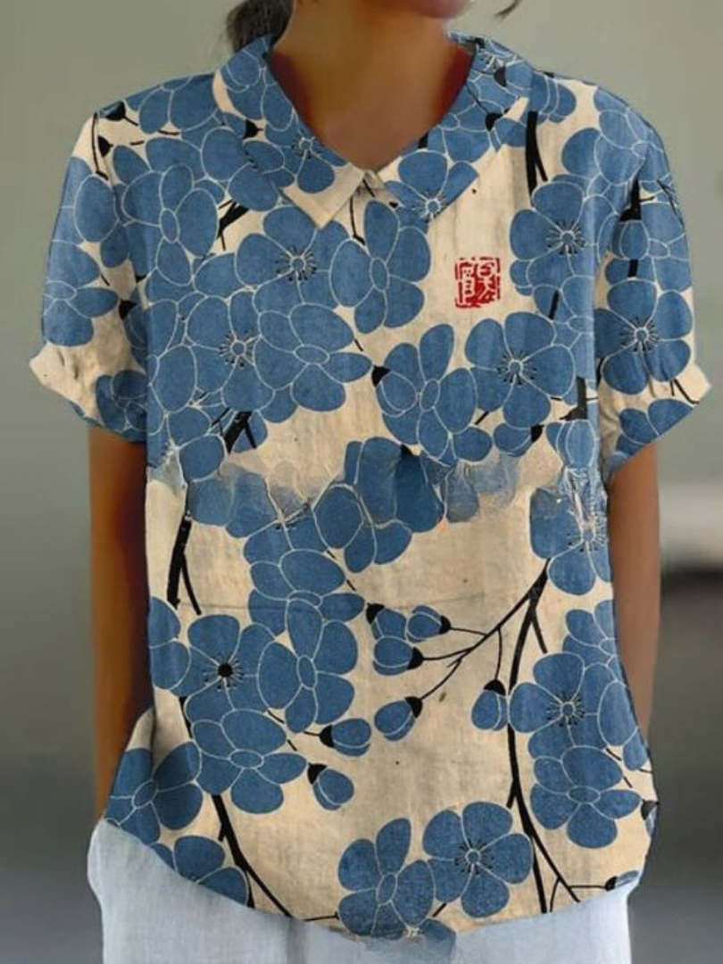 Émilie – Blouse vintage à imprimé floral femme