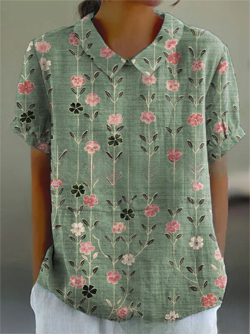 Émilie – Blouse vintage à imprimé floral femme