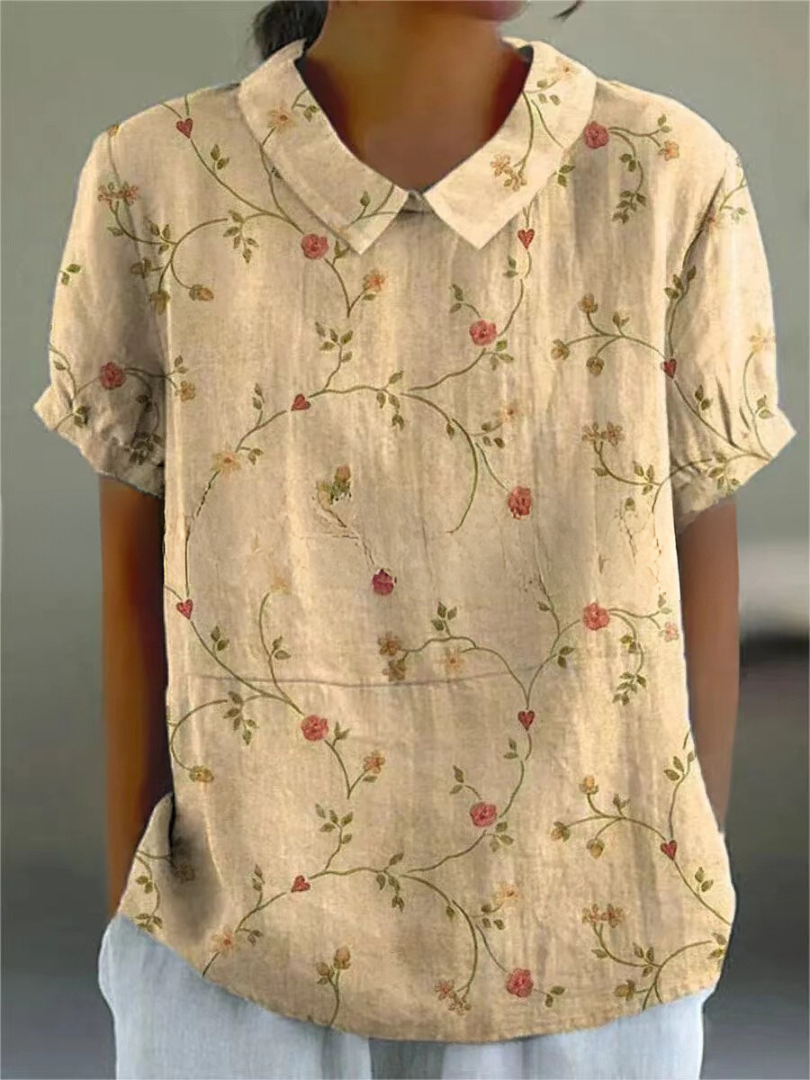 Émilie – Blouse vintage à imprimé floral femme