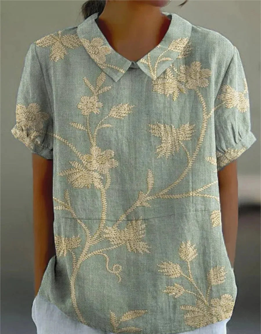 Émilie – Blouse vintage à imprimé floral femme