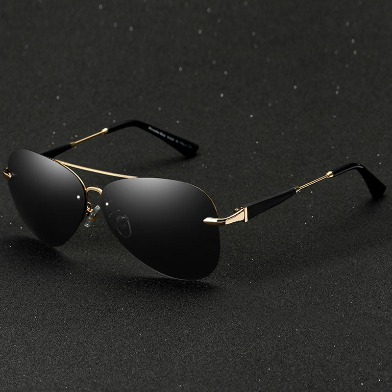 Lucas – Lunettes de soleil aviateur polarisées noires homme