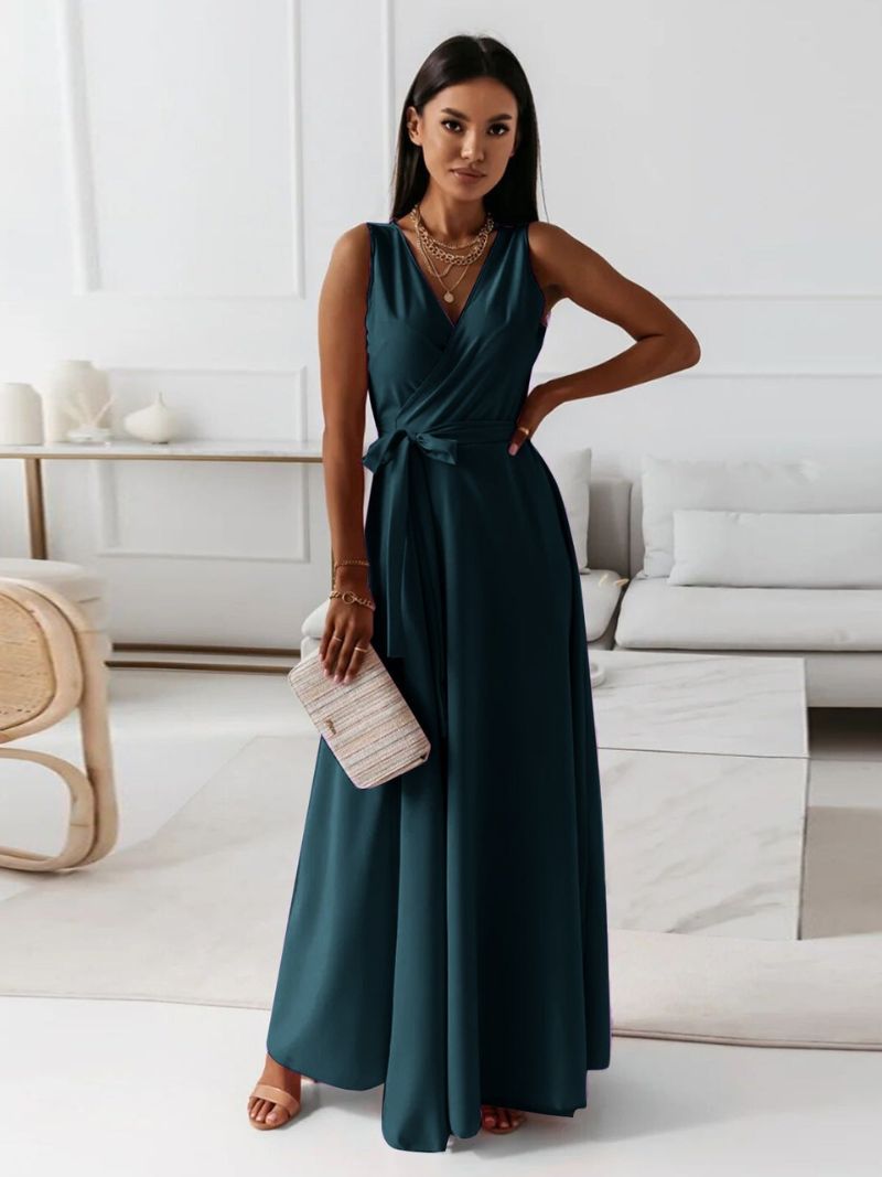 Isabeau – Robe maxi à col en V femme