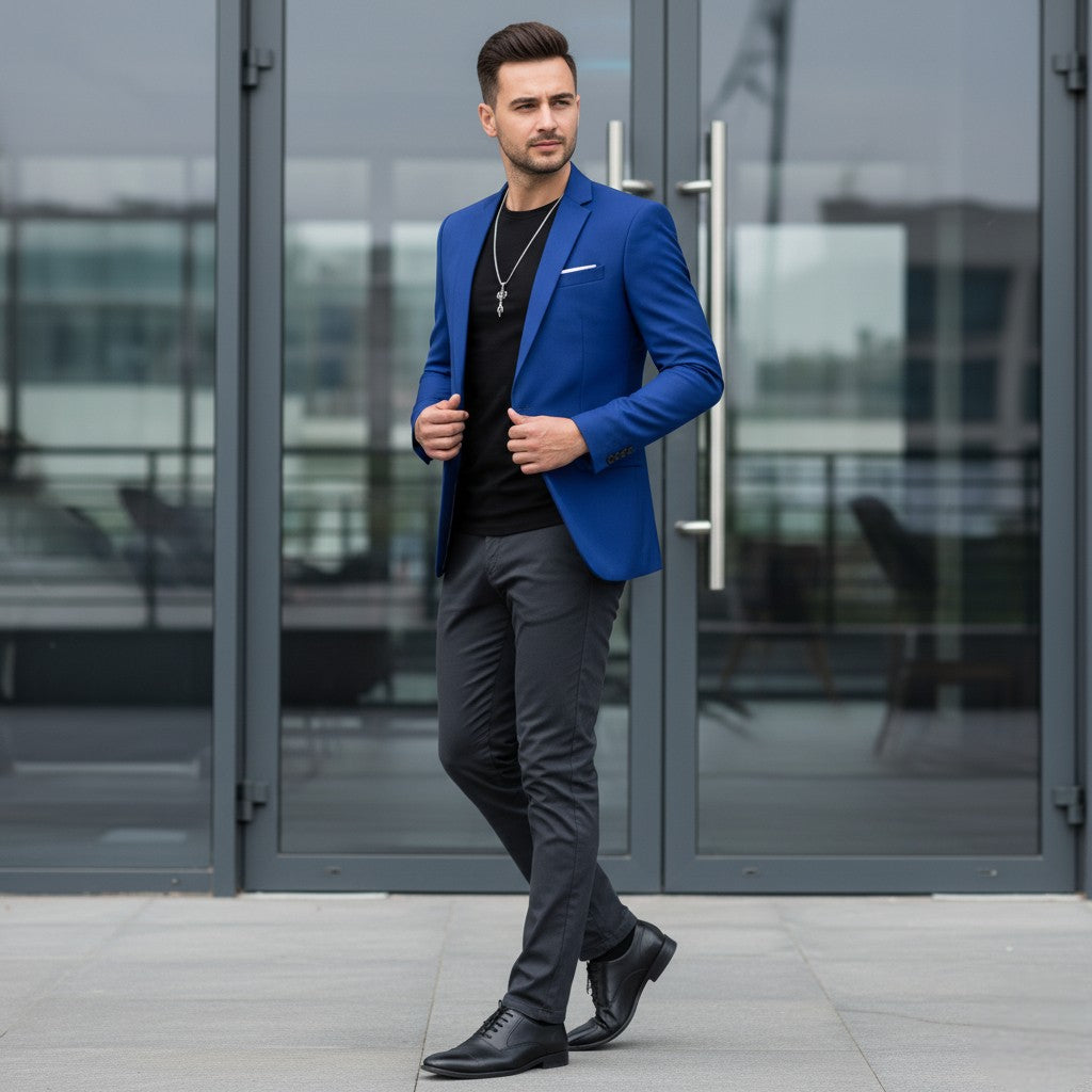 Julien – Blazer classique slim fit à la coupe moderne et ajustée homme