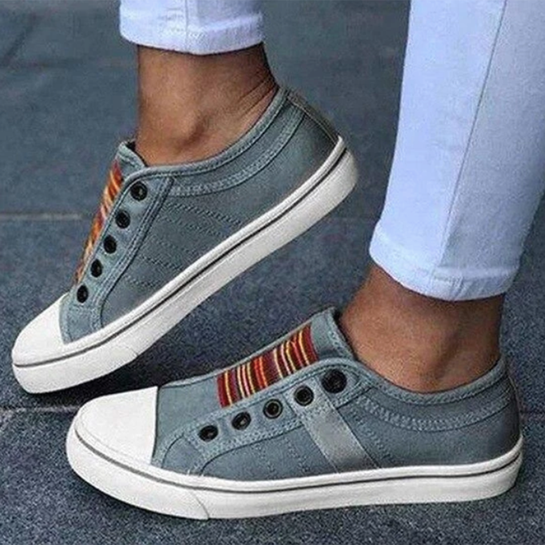Baskets pour femme décontractées en toile avec semelle souple et design slip-on Audrey