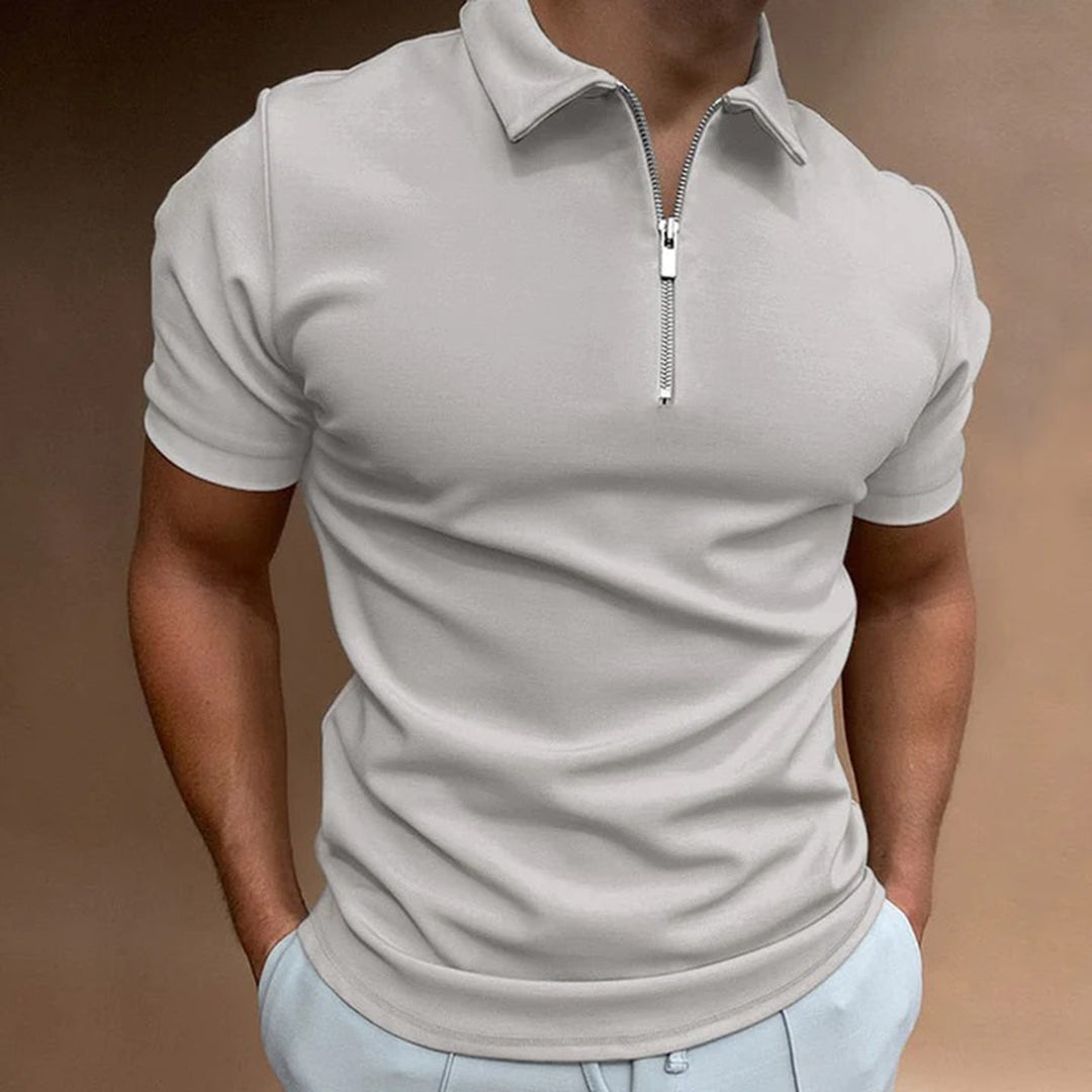 Polo homme à fermeture zippée – style épuré et confort respirant