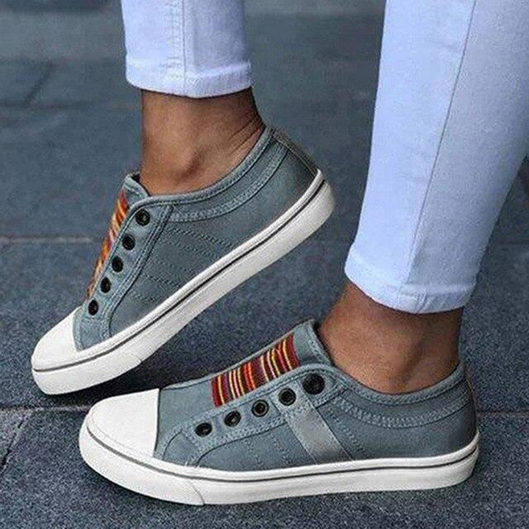 Baskets basses pour femmes automne printemps légères antidérapantes en toile avec confort sans lacets Saoirse