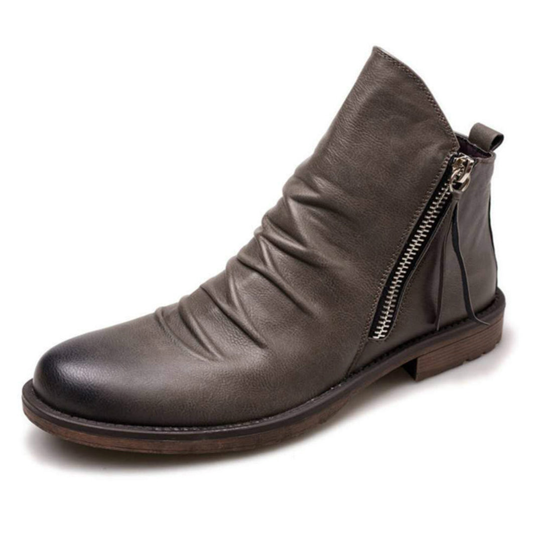 Bottes pour homme automne antidérapantes confortables en cuir PU au design moderne Haylom