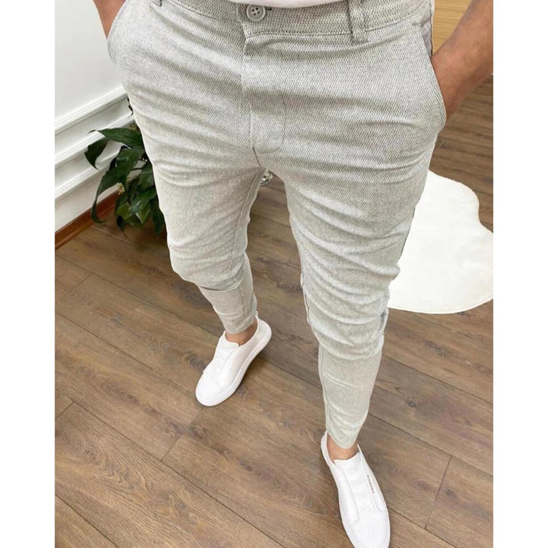 Pantalon habillé pour homme automne confortable en polyester avec coupe ajustée Angus