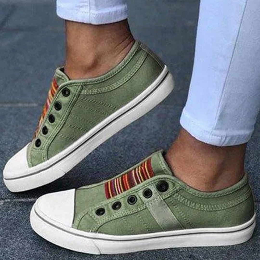 Baskets pour femme décontractées en toile avec semelle souple et design slip-on Audrey