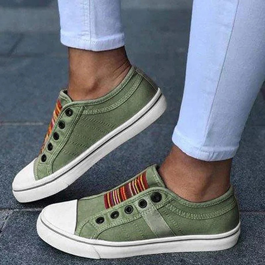 Baskets basses pour femmes automne printemps légères antidérapantes en toile avec confort sans lacets Saoirse