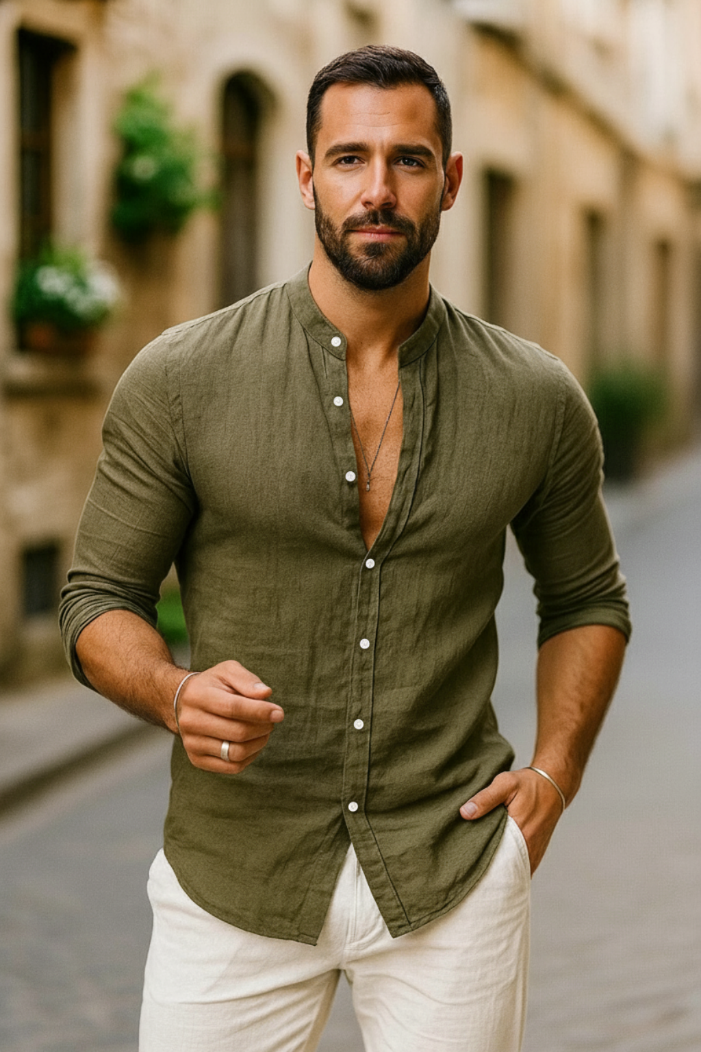 Maxime – Chemise casual à manches 3/4 homme