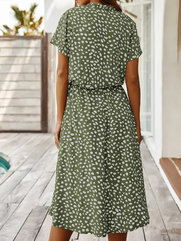 Delphine – Robe midi d'été à imprimé femme