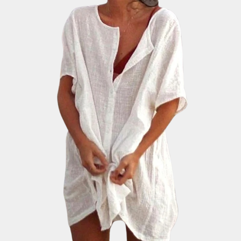 Robe midi d'été légère et fluide – fraîcheur élégante pour les journées ensoleillées