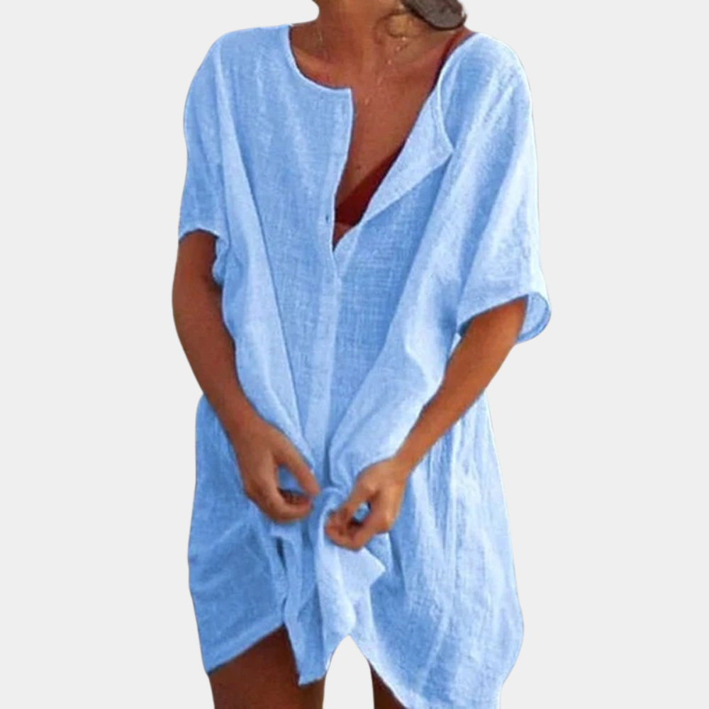 Robe midi d'été légère et fluide – fraîcheur élégante pour les journées ensoleillées