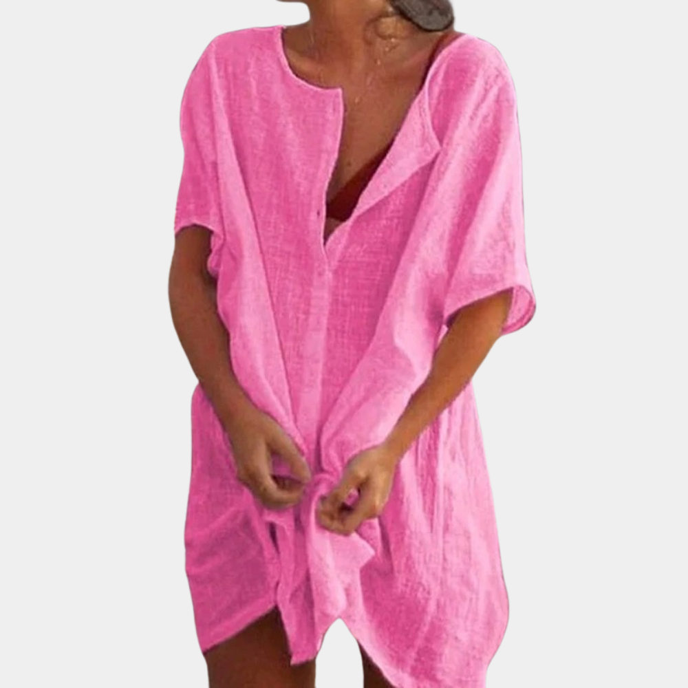 Robe midi d'été légère et fluide – fraîcheur élégante pour les journées ensoleillées