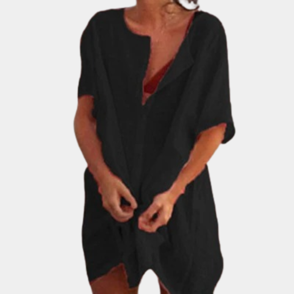 Robe midi d'été légère et fluide – fraîcheur élégante pour les journées ensoleillées