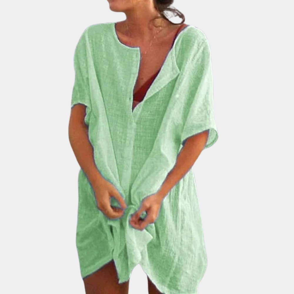 Robe midi d'été légère et fluide – fraîcheur élégante pour les journées ensoleillées
