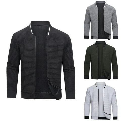 Veste zippée matelassée pour homme automne chaude confortable en tissu technique avec col bomber Pablo
