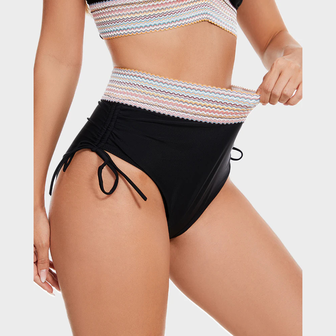 Bikini taille haute gainant femme, maillot de bain à contrôle du ventre