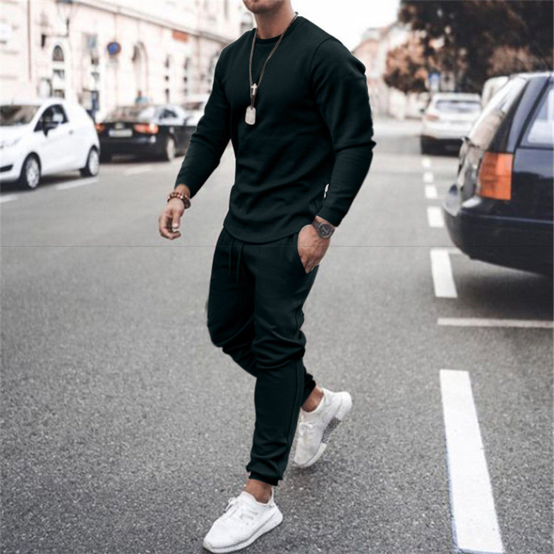 Ensemble de survêtement pour homme automne doux en tissu stretch avec coupe ajustée Luka