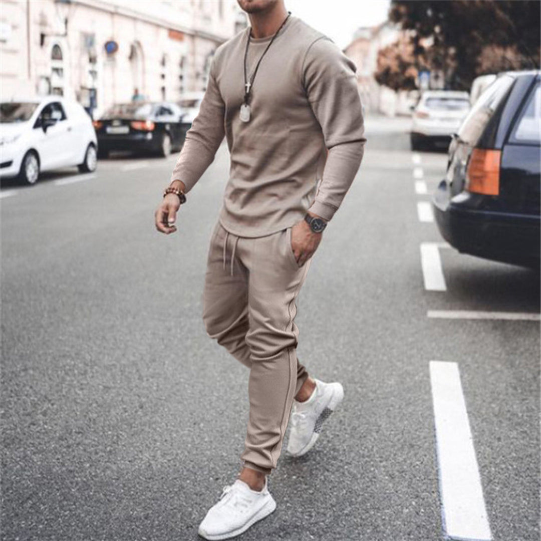 Ensemble de survêtement pour homme automne doux en tissu stretch avec coupe ajustée Luka