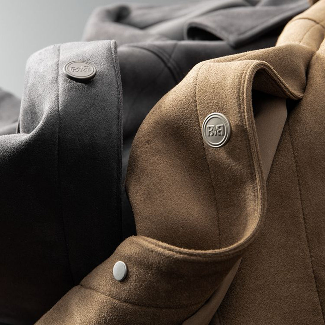 Veste chemise pour homme automne en suédine douce avec coupe droite Adrien