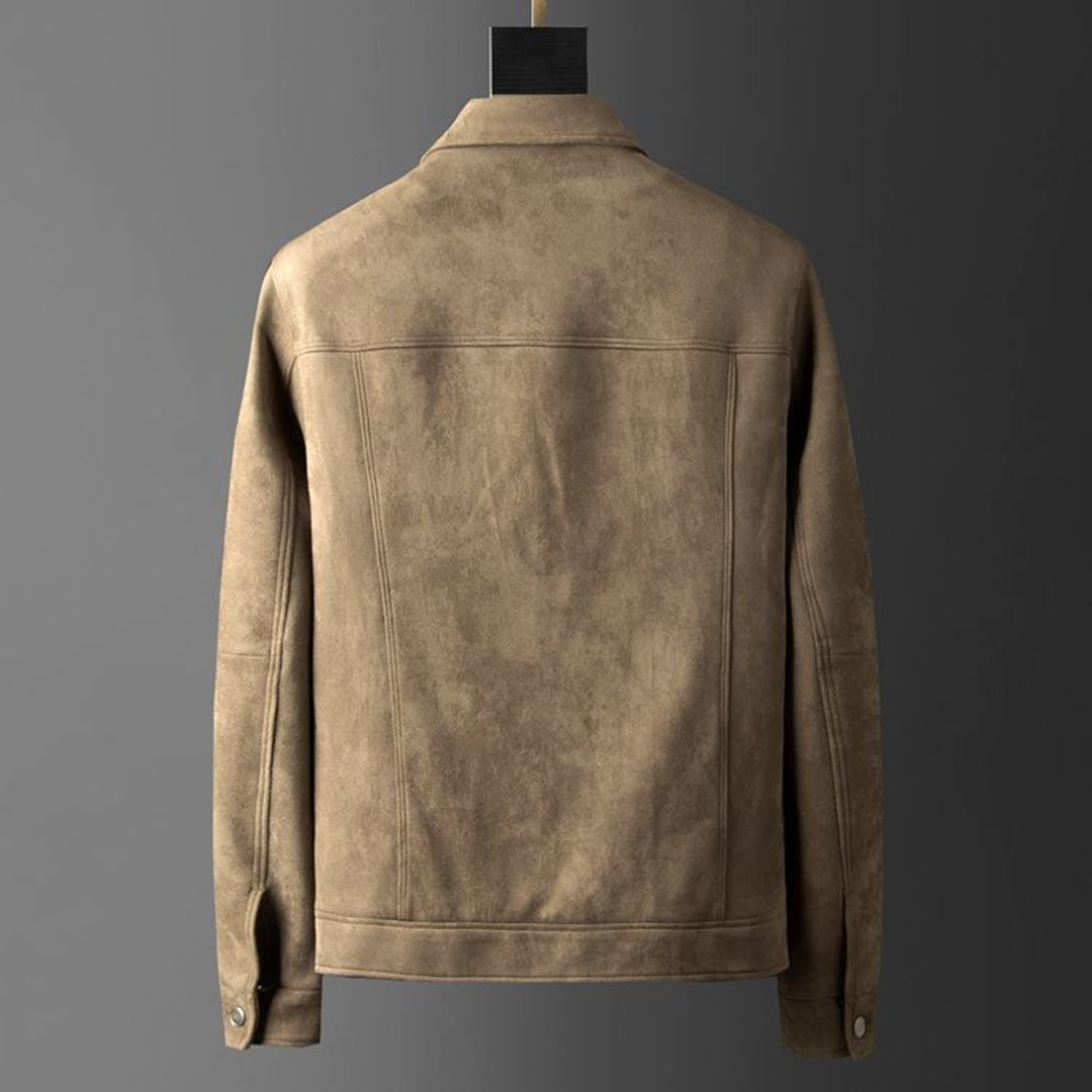 Veste chemise pour homme automne en suédine douce avec coupe droite Adrien