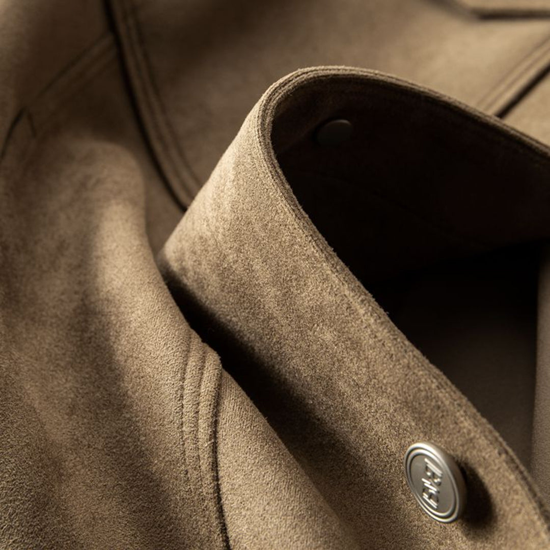 Veste chemise pour homme automne en suédine douce avec coupe droite Adrien