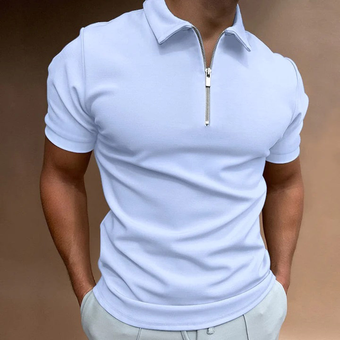 Polo homme à fermeture zippée – style épuré et confort respirant
