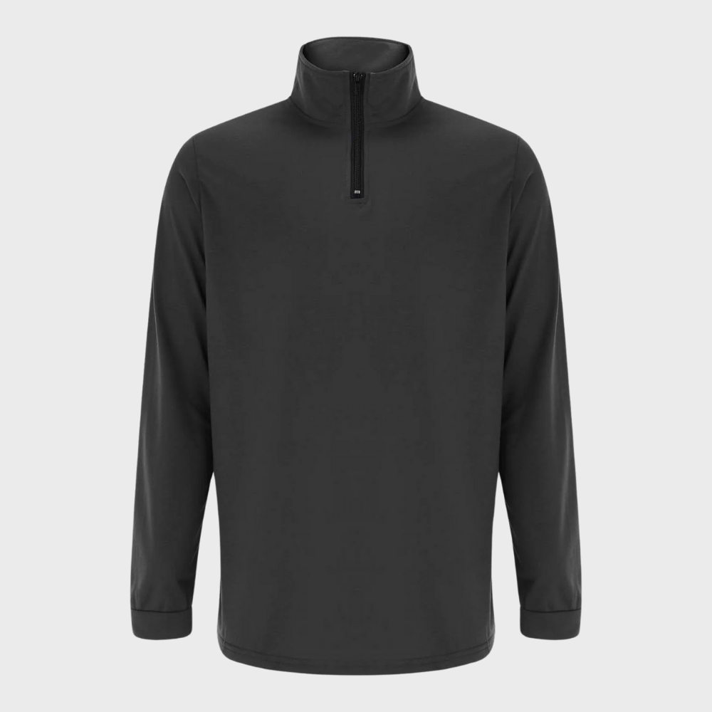 Pull zippé pour homme automne à col montant en polyester au toucher doux à coupe slim Lyyti