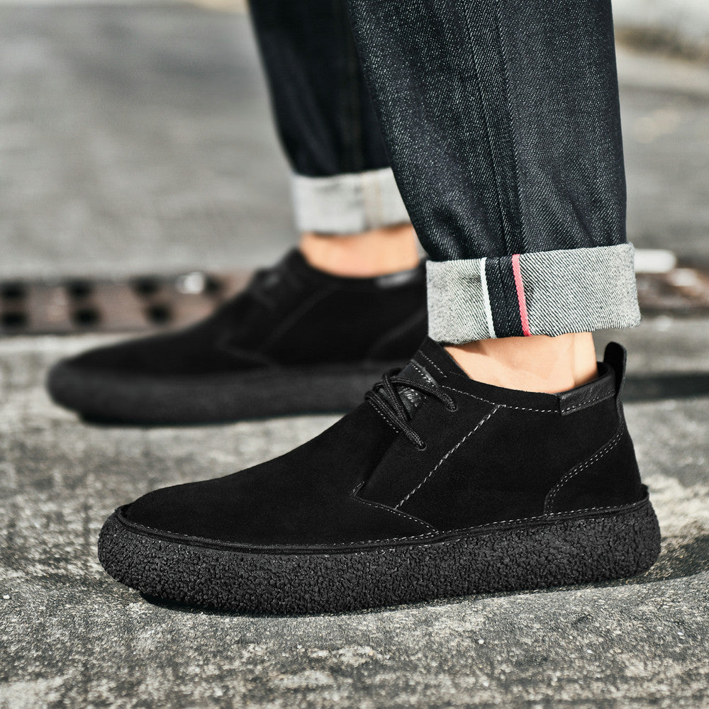Antoine – Mocassins mi-montants à semelle texturée et laçage avant homme