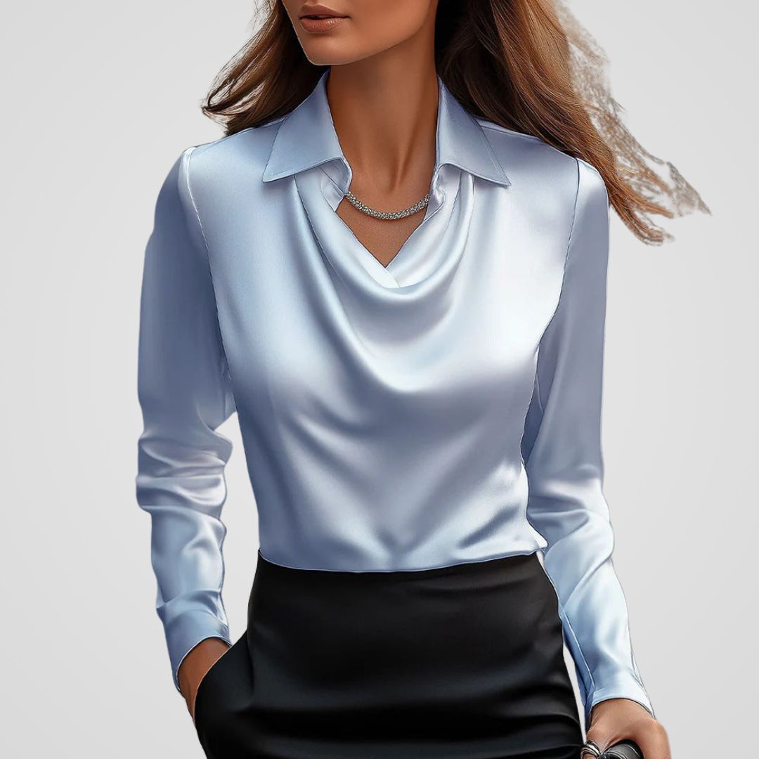Élise – Blouse à encolure drapée femme
