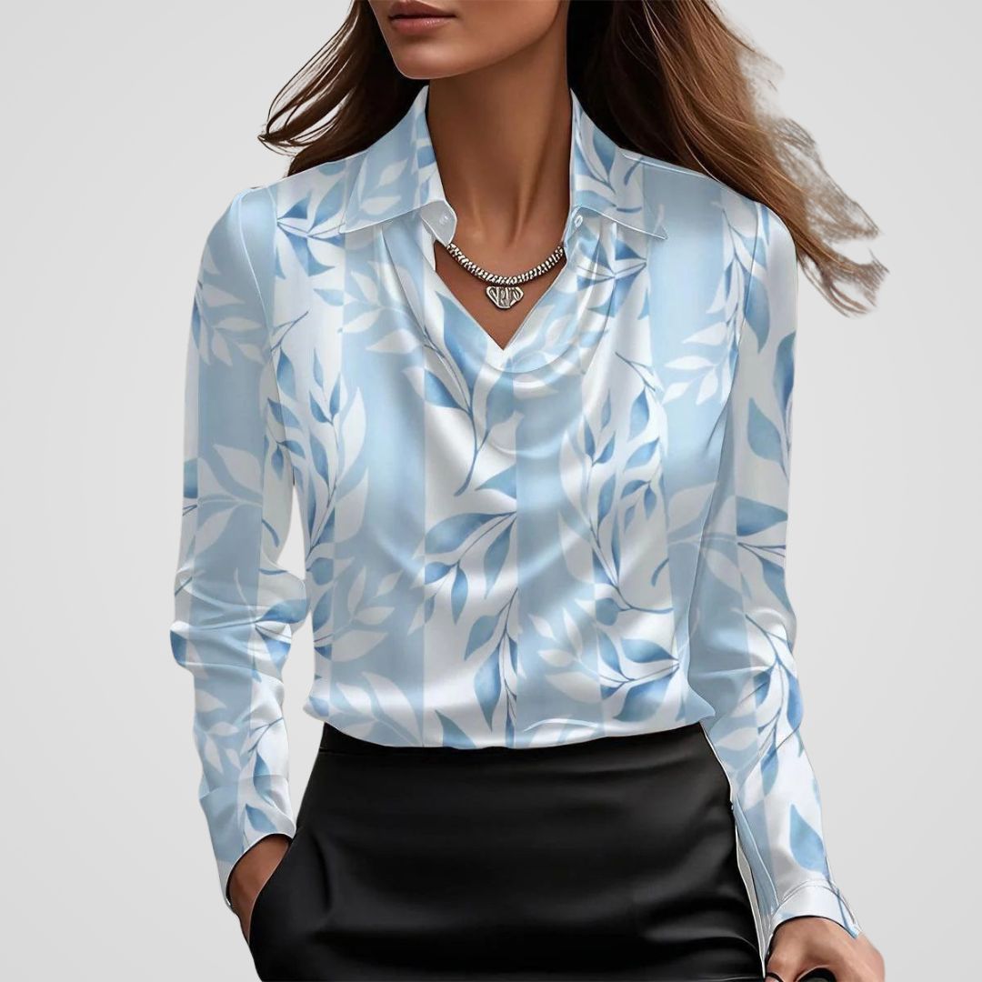 Élise – Blouse à encolure drapée femme