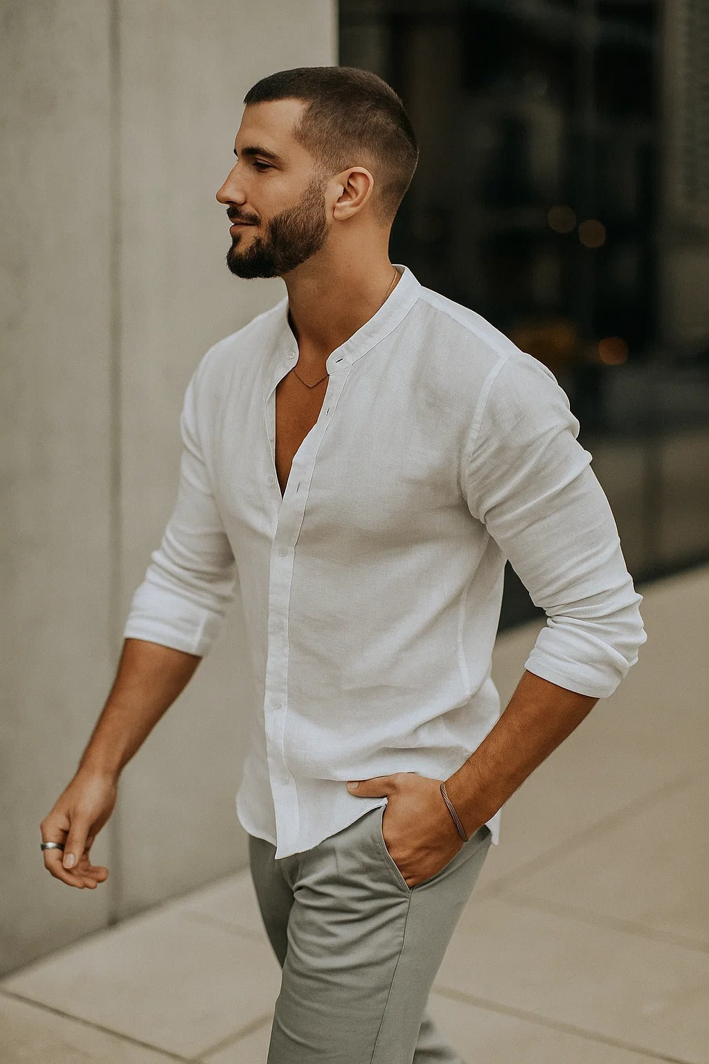 Maxime – Chemise casual à manches 3/4 homme