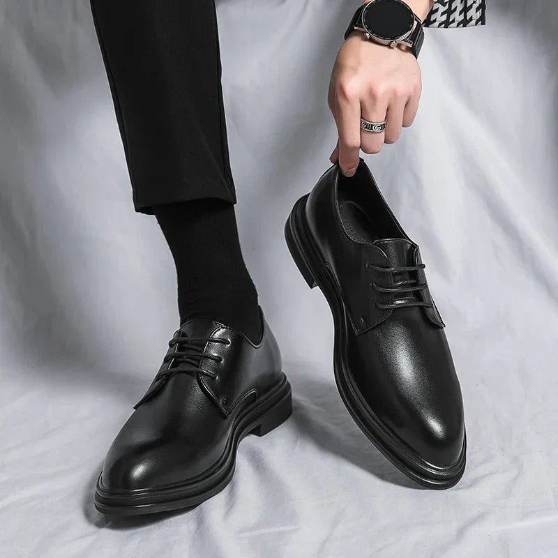 Florian – Chaussures Derby habillées en cuir verni noir homme