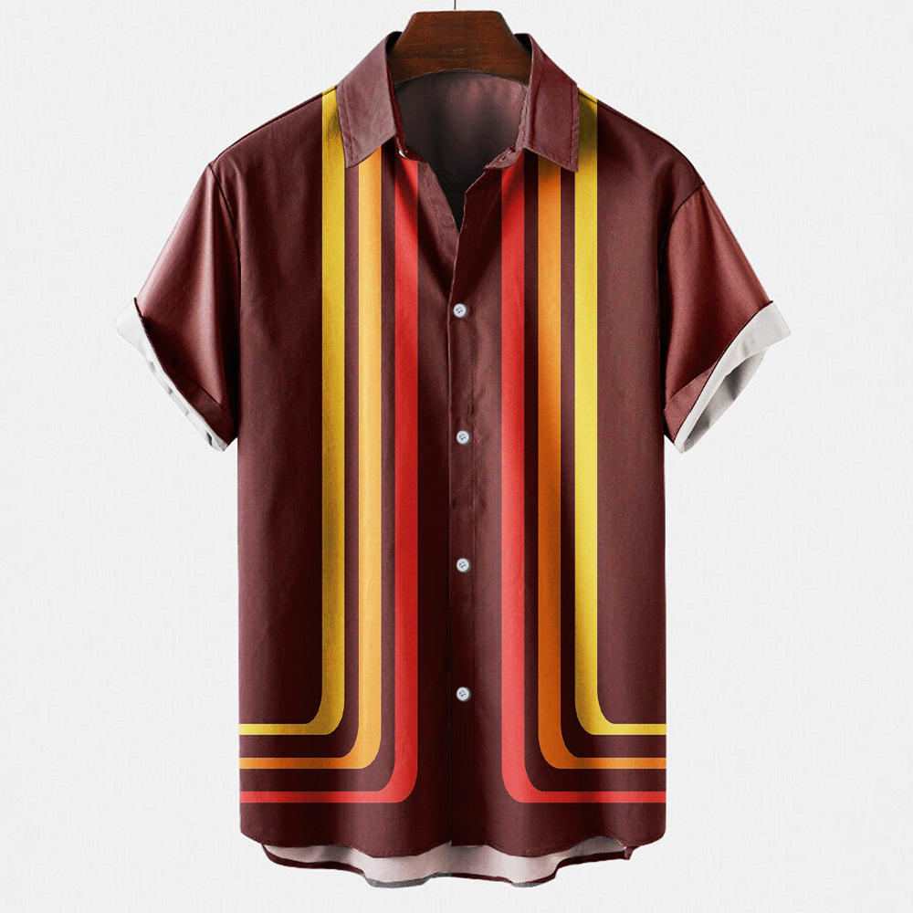 Théo – Chemise d’été rétro à manches courtes homme