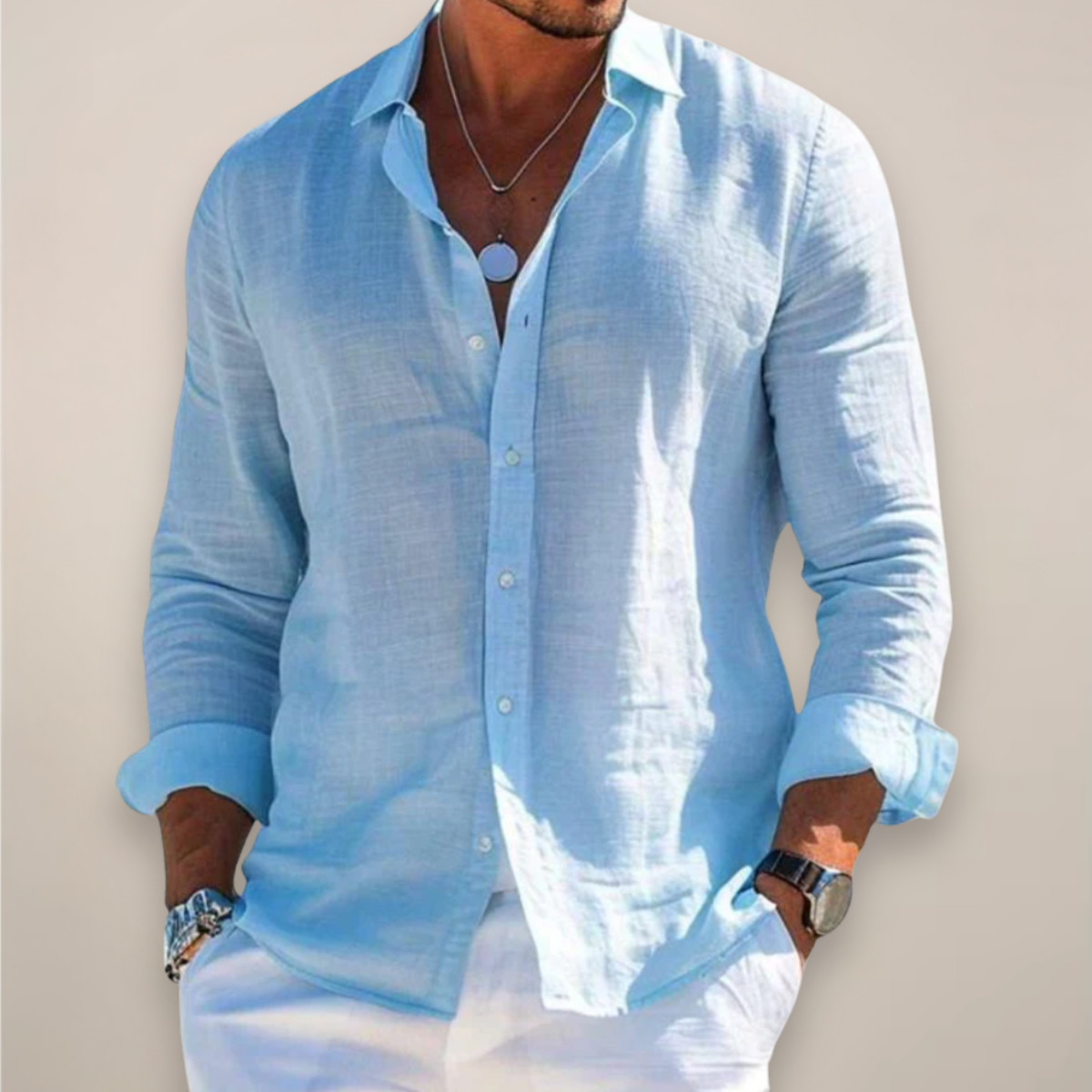 Nathan – Chemise casual à manches longues homme