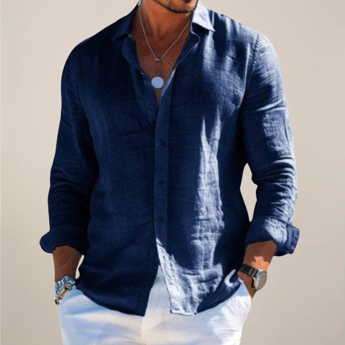 Nathan – Chemise casual à manches longues homme