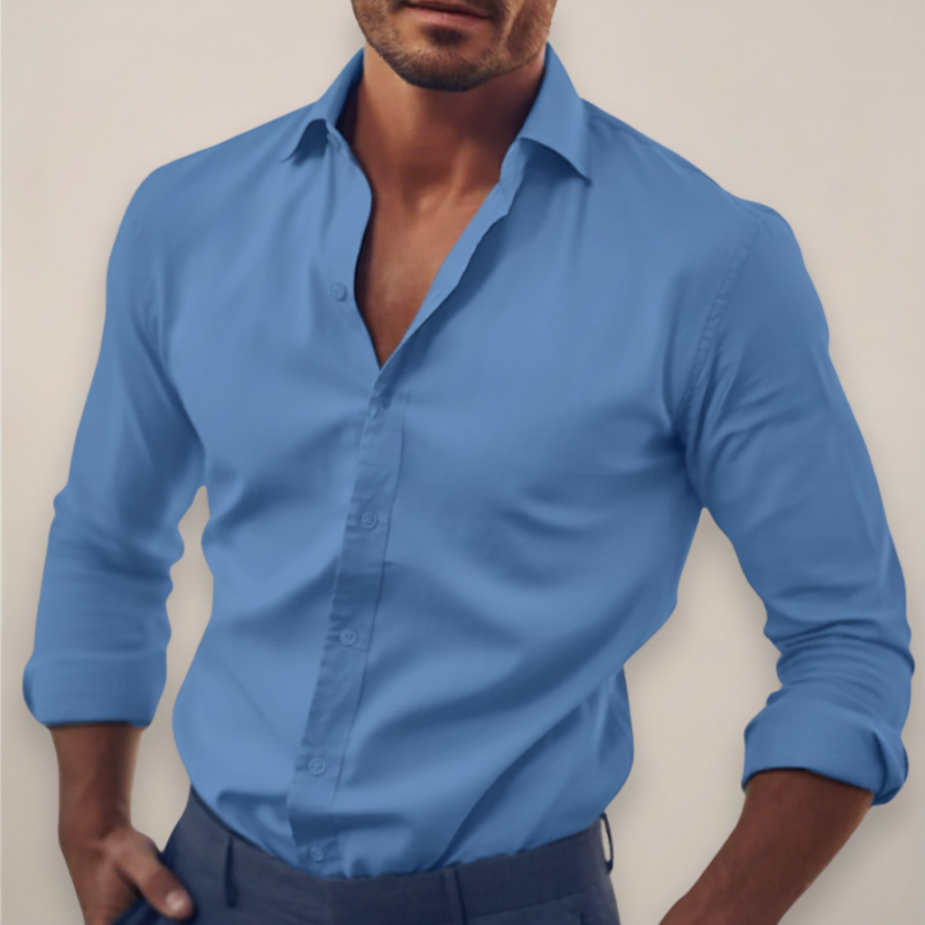 Julien – Chemise à manches longues unie homme