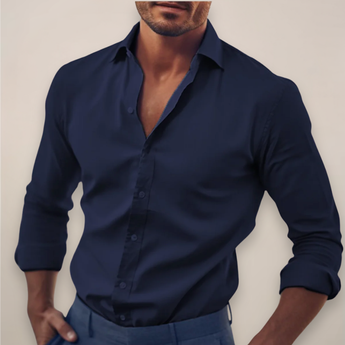 Julien – Chemise à manches longues unie homme