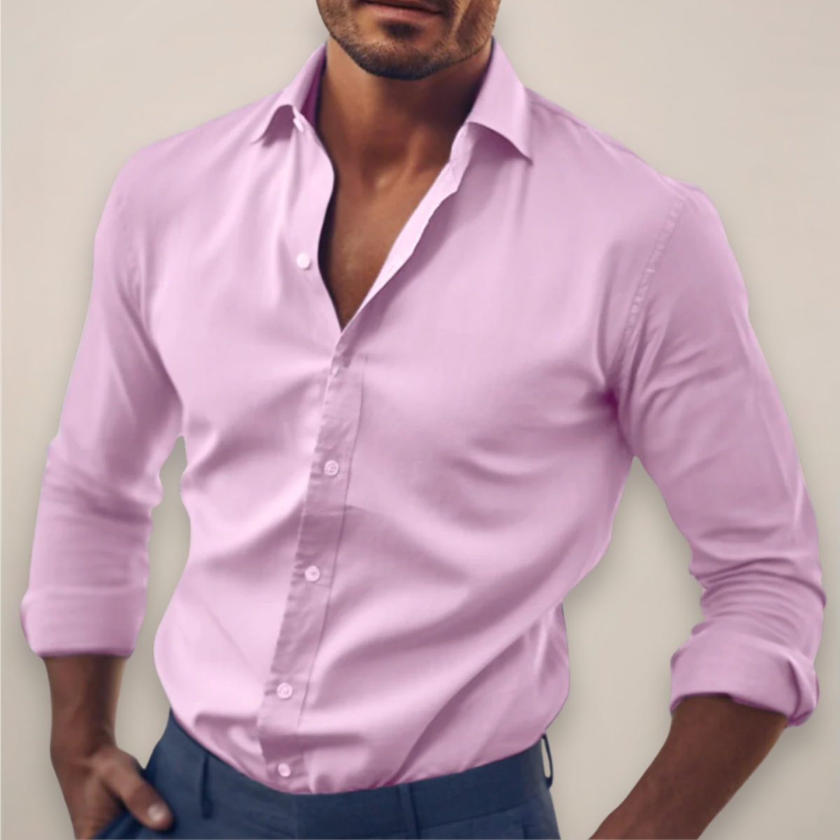 Julien – Chemise à manches longues unie homme