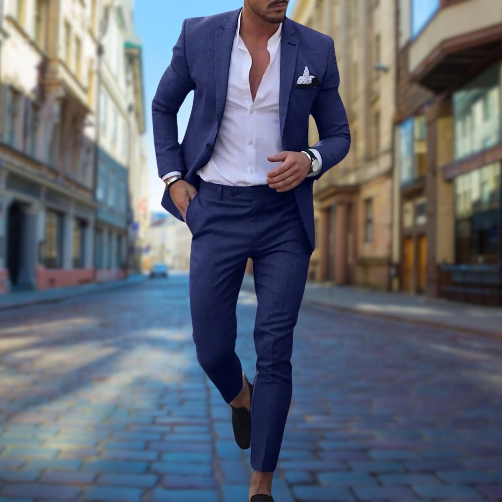 Costume 2 pièces pour homme automne ajusté en laine mélangée avec coupe slim Michael