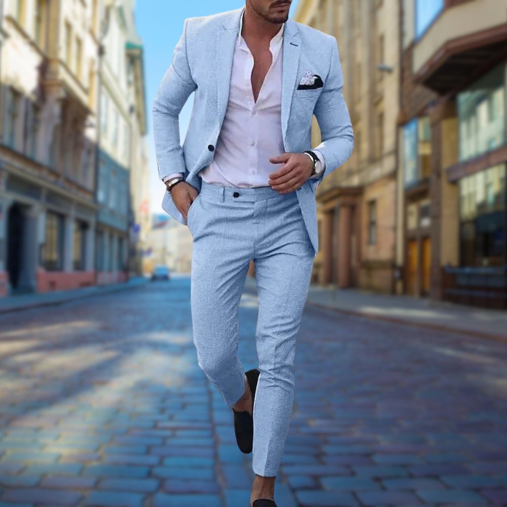 Costume 2 pièces pour homme automne ajusté en laine mélangée avec coupe slim Michael