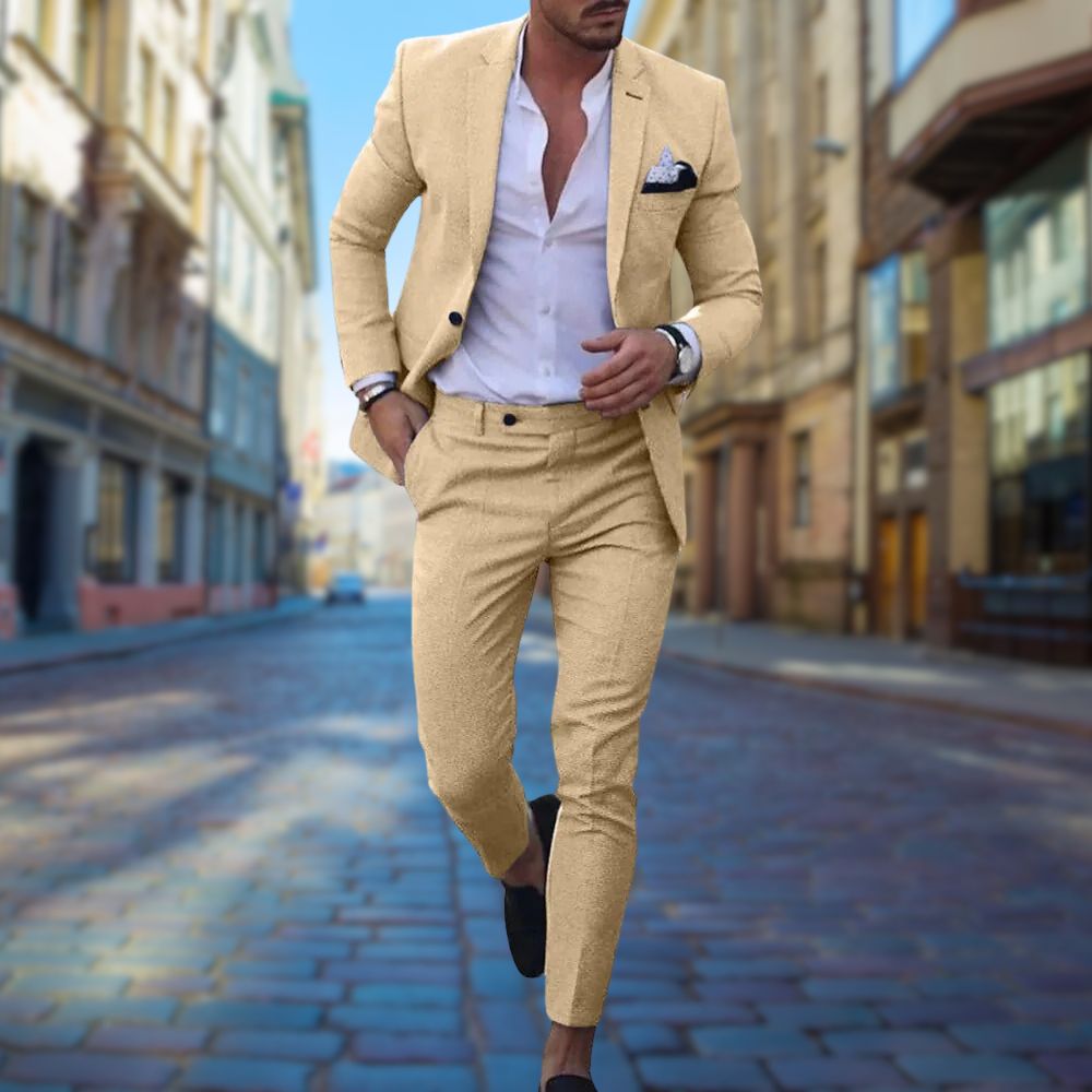 Costume 2 pièces pour homme automne ajusté en laine mélangée avec coupe slim Michael